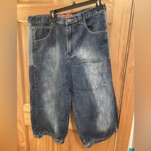 RoadBlock mens extra long jean shorts